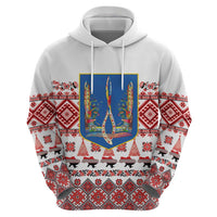 Ukraine Merry Christmas Zip Hoodie Ukraine Emblem and Vyshyvanka Xmas Style - Wonder Print Shop