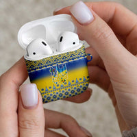 Ukraine Merry Christmas AirPods Case Ukraine Emblem and Vyshyvanka Knitted Effect - Wonder Print Shop