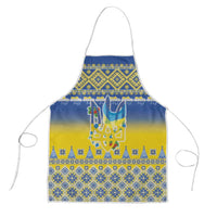 Ukraine Merry Christmas Apron Ukraine Emblem and Vyshyvanka Knitted Effect - Wonder Print Shop