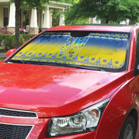 Ukraine Merry Christmas Auto Sun Shade Ukraine Emblem and Vyshyvanka Knitted Effect - Wonder Print Shop