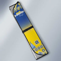 Ukraine Merry Christmas Auto Sun Shade Ukraine Emblem and Vyshyvanka Knitted Effect - Wonder Print Shop