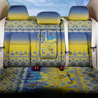 Ukraine Merry Christmas Back Car Seat Cover Ukraine Emblem and Vyshyvanka Knitted Effect - Wonder Print Shop