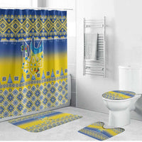 Ukraine Merry Christmas Bathroom Set Ukraine Emblem and Vyshyvanka Knitted Effect - Wonder Print Shop