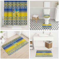 Ukraine Merry Christmas Bathroom Set Ukraine Emblem and Vyshyvanka Knitted Effect - Wonder Print Shop