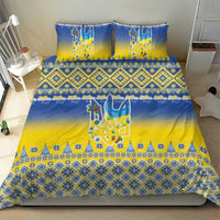 Ukraine Merry Christmas Bedding Set Ukraine Emblem and Vyshyvanka Knitted Effect - Wonder Print Shop