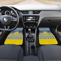 Ukraine Merry Christmas Car Mats Ukraine Emblem and Vyshyvanka Knitted Effect - Wonder Print Shop