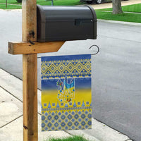Ukraine Merry Christmas Garden Flag Ukraine Emblem and Vyshyvanka Knitted Effect - Wonder Print Shop