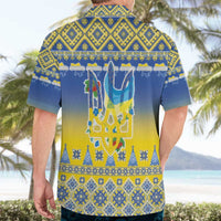 Ukraine Merry Christmas Hawaiian Shirt Ukraine Emblem and Vyshyvanka Knitted Effect - Wonder Print Shop