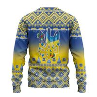 Ukraine Merry Christmas Ugly Christmas Sweater Ukraine Emblem and Vyshyvanka Knitted Effect - Wonder Print Shop
