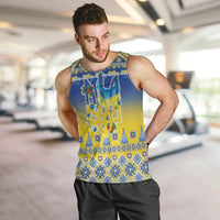 Ukraine Merry Christmas Men Tank Top Ukraine Emblem and Vyshyvanka Knitted Effect - Wonder Print Shop