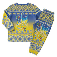 Ukraine Merry Christmas Pajama Set Ukraine Emblem and Vyshyvanka Knitted Effect - Wonder Print Shop