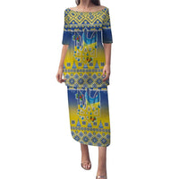 Ukraine Merry Christmas Puletasi Ukraine Emblem and Vyshyvanka Knitted Effect - Wonder Print Shop