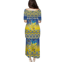 Ukraine Merry Christmas Puletasi Ukraine Emblem and Vyshyvanka Knitted Effect - Wonder Print Shop