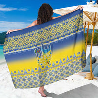 Ukraine Merry Christmas Sarong Ukraine Emblem and Vyshyvanka Knitted Effect - Wonder Print Shop
