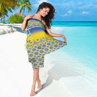 Ukraine Merry Christmas Sarong Ukraine Emblem and Vyshyvanka Knitted Effect - Wonder Print Shop