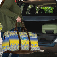 Ukraine Merry Christmas Travel Bag Ukraine Emblem and Vyshyvanka Knitted Effect - Wonder Print Shop