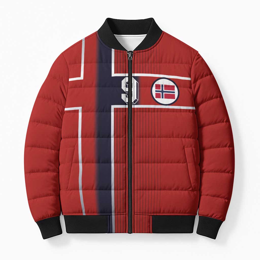 Custom Norway Football Bomber Puffer Jacket Retro Style
