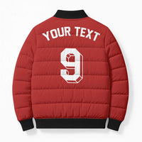 Custom Norway Football Bomber Puffer Jacket Retro Style