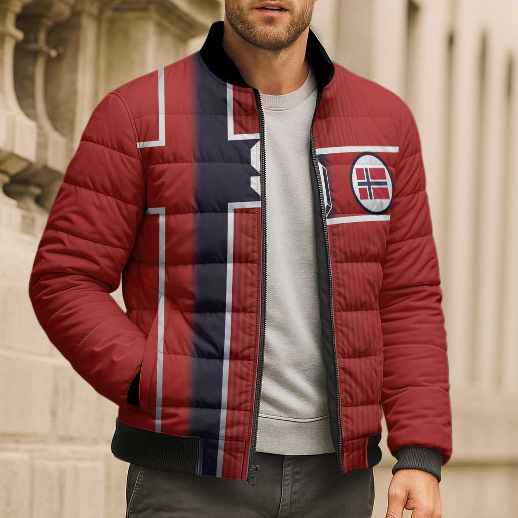 Custom Norway Football Bomber Puffer Jacket Retro Style