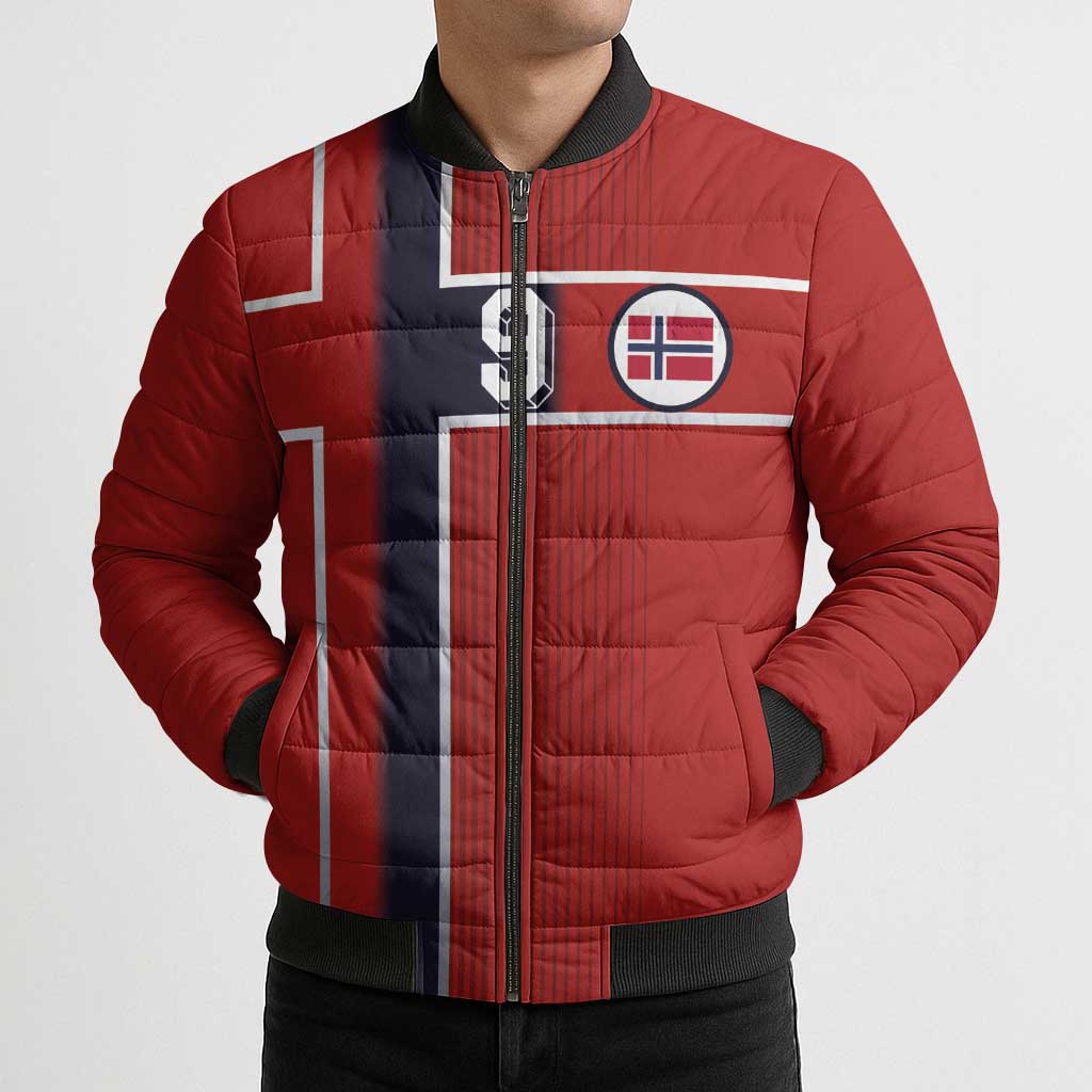 Custom Norway Football Bomber Puffer Jacket Retro Style