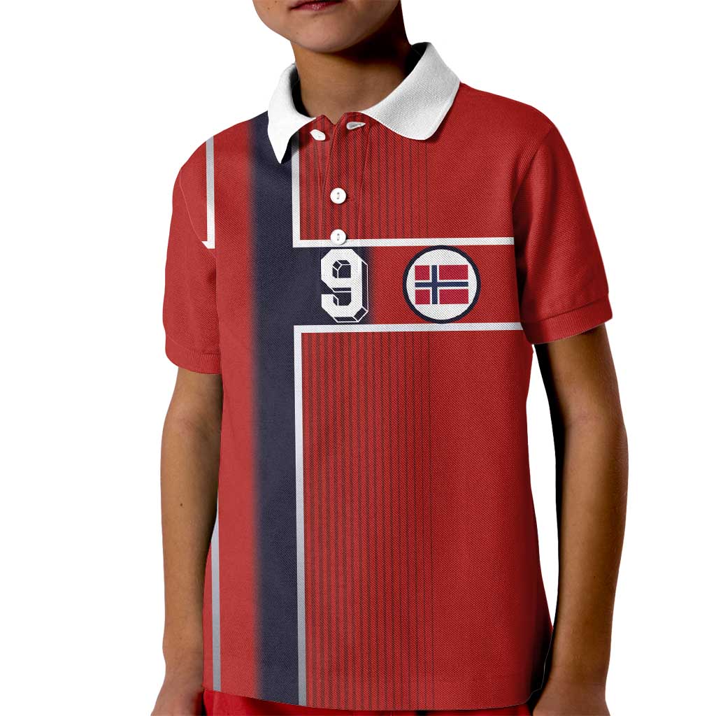 Custom Norway Football Kid Polo Shirt Retro Style