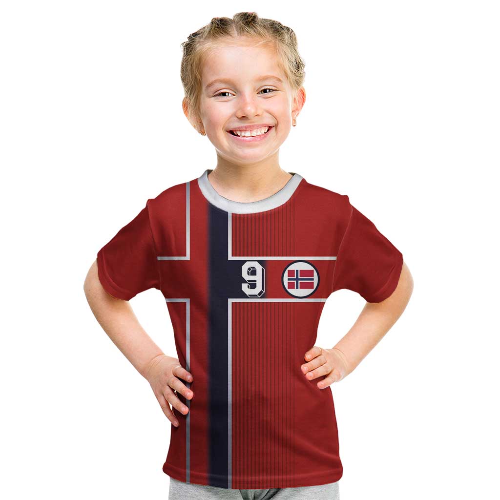 Custom Norway Football Kid T Shirt Retro Style