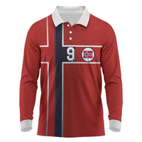 Custom Norway Football Long Sleeve Polo Shirt Retro Style
