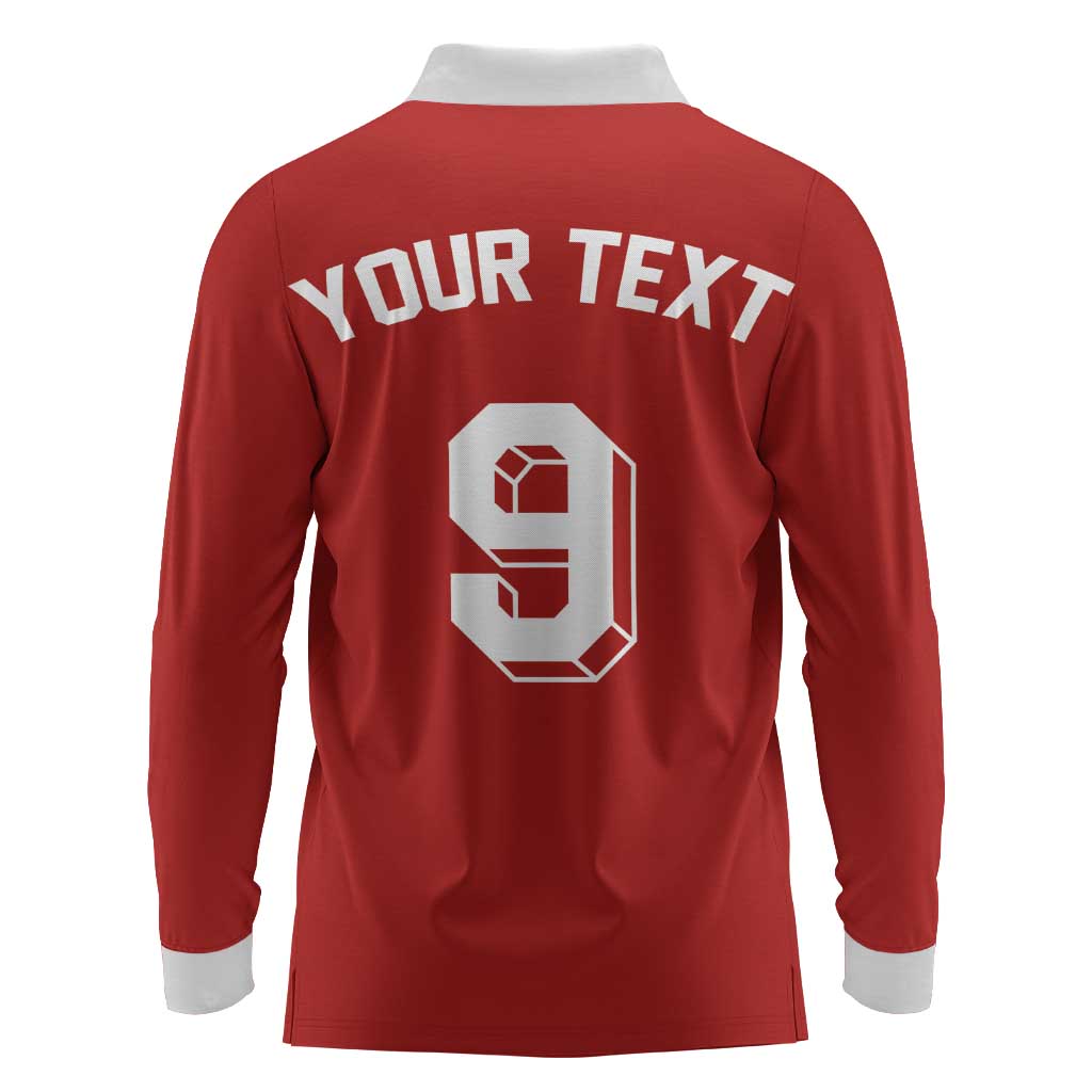 Custom Norway Football Long Sleeve Polo Shirt Retro Style