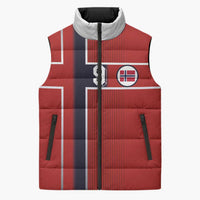 Custom Norway Football Sleeveless Puffer Jacket Retro Style