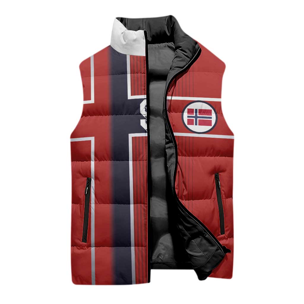 Custom Norway Football Sleeveless Puffer Jacket Retro Style