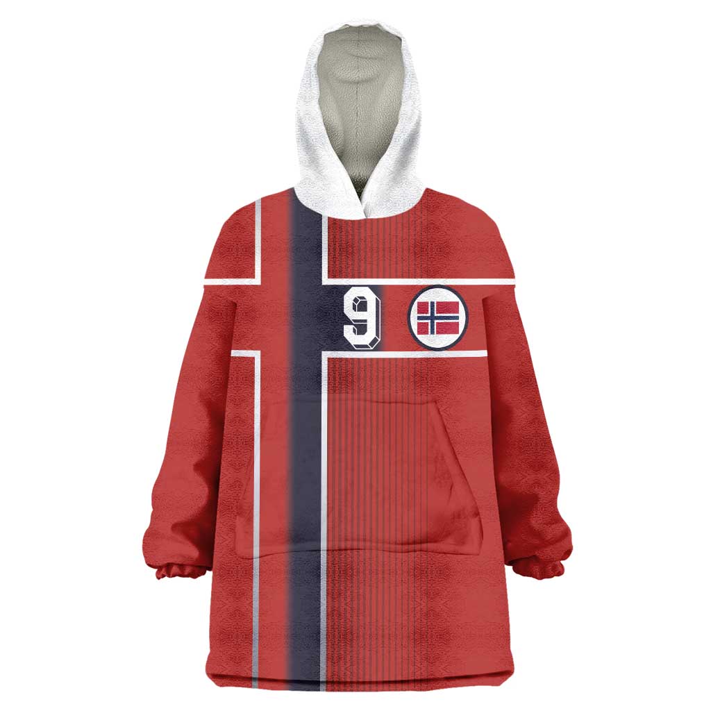 Custom Norway Football Wearable Blanket Hoodie Retro Style