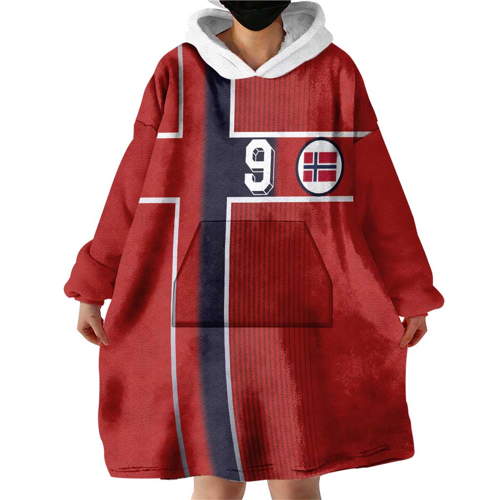 Custom Norway Football Wearable Blanket Hoodie Retro Style