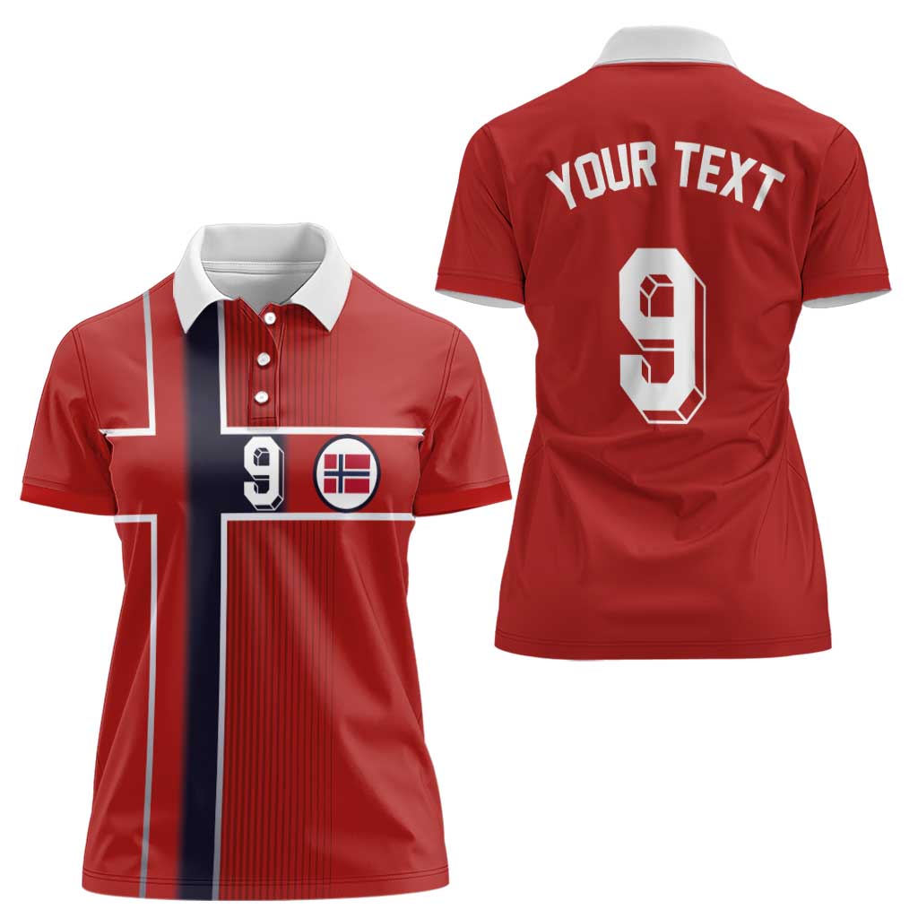 Custom Norway Football Women Polo Shirt Retro Style