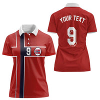Custom Norway Football Women Polo Shirt Retro Style