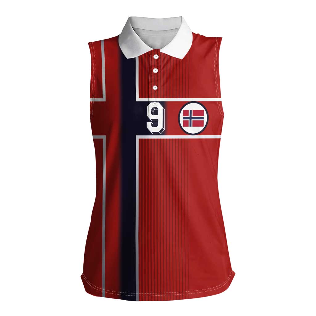 Custom Norway Football Women Sleeveless Polo Shirt Retro Style