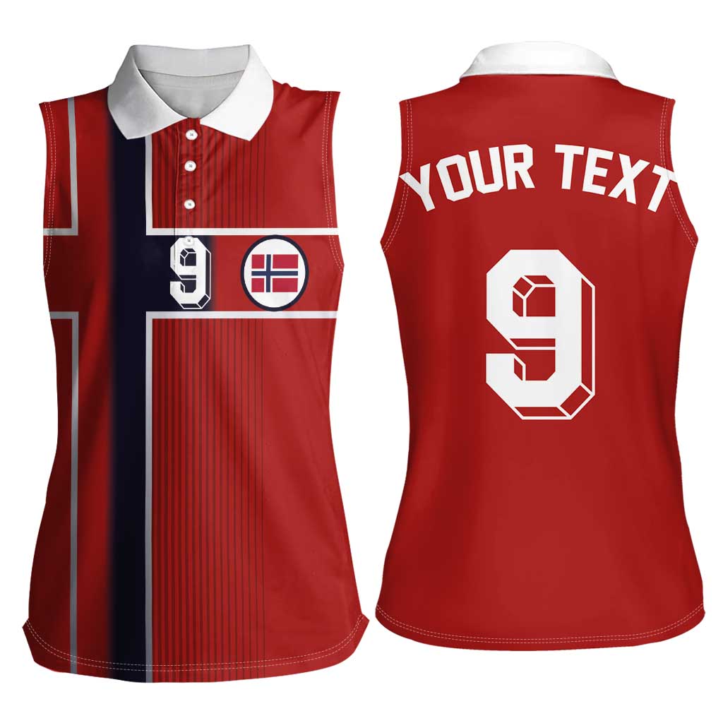 Custom Norway Football Women Sleeveless Polo Shirt Retro Style