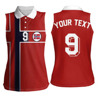 Custom Norway Football Women Sleeveless Polo Shirt Retro Style