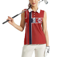 Custom Norway Football Women Sleeveless Polo Shirt Retro Style
