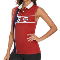 Custom Norway Football Women Sleeveless Polo Shirt Retro Style