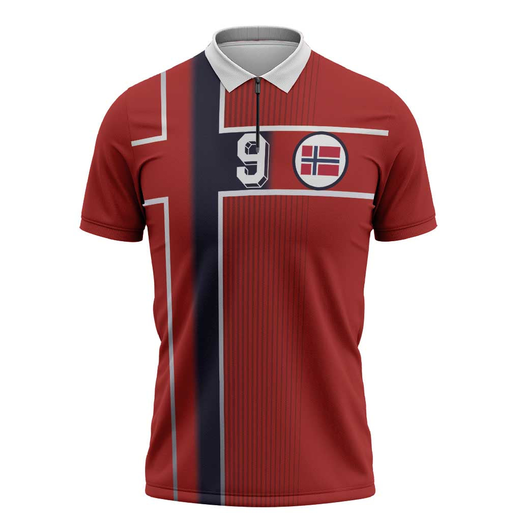 Custom Norway Football Zipper Polo Shirt Retro Style