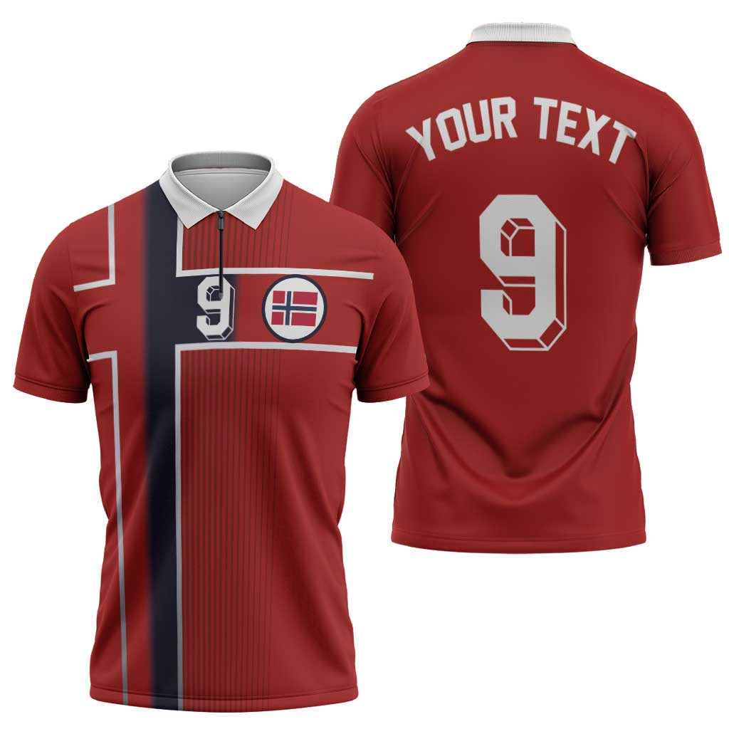 Custom Norway Football Zipper Polo Shirt Retro Style