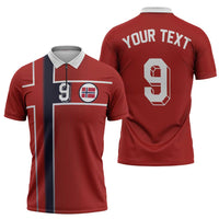 Custom Norway Football Zipper Polo Shirt Retro Style