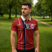 Custom Norway Football Zipper Polo Shirt Retro Style