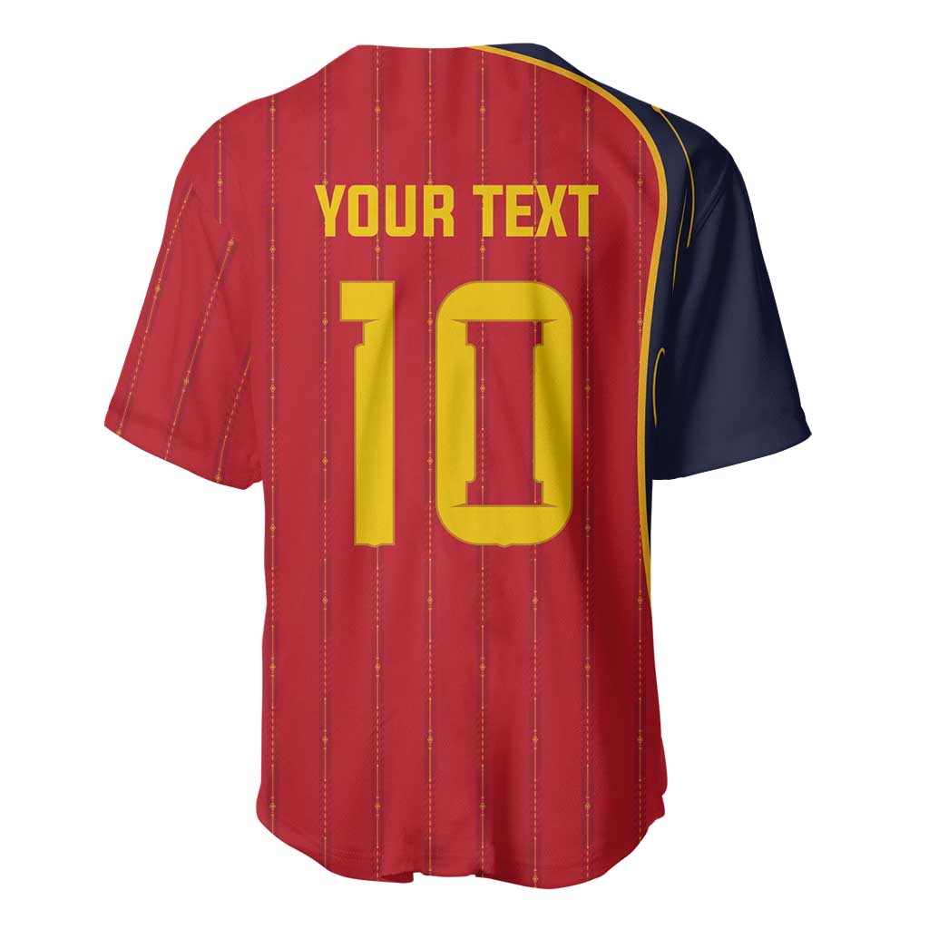 Custom Spain Football Baseball Jersey Sporty Style-Royal Vibe