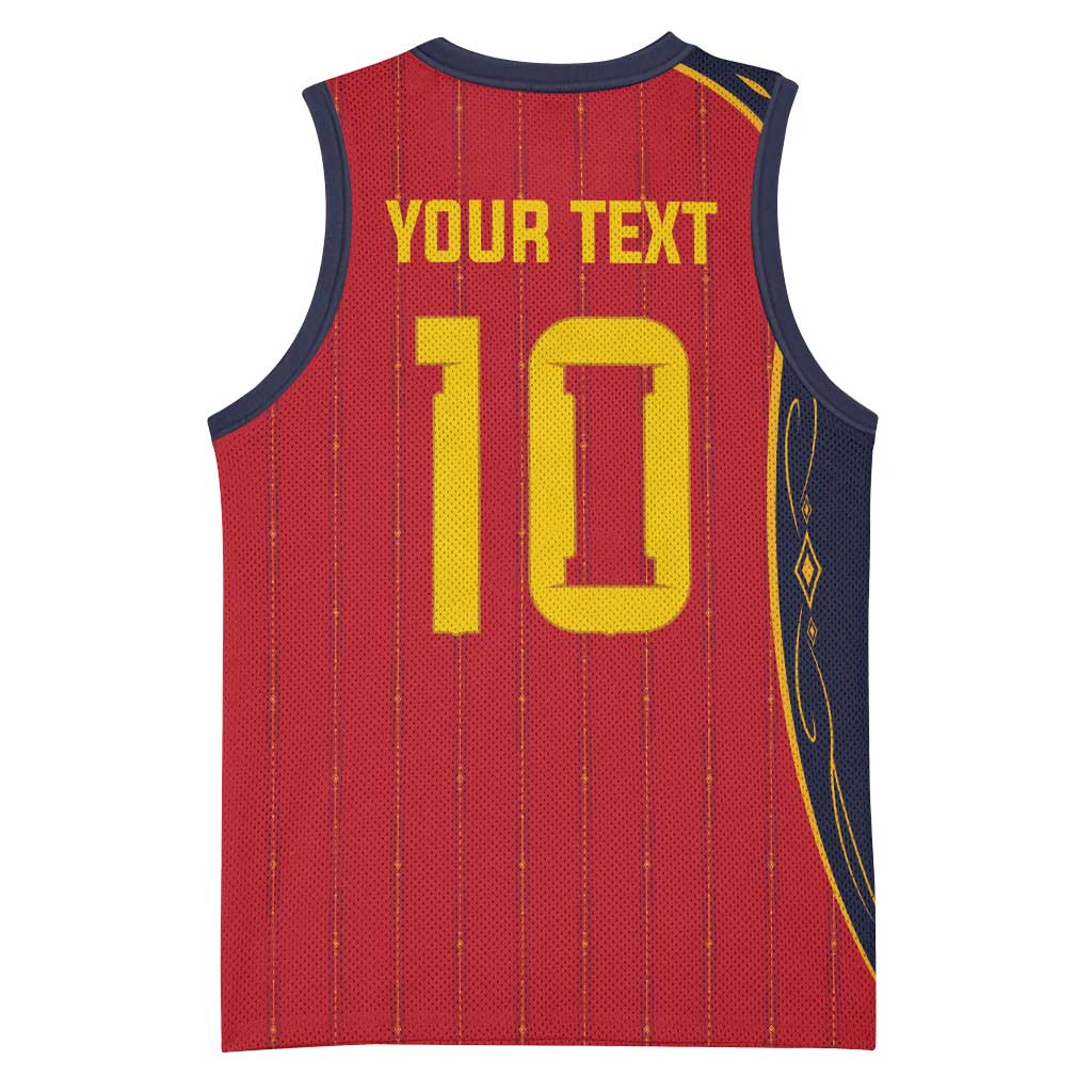 Custom Spain Football Basketball Jersey Sporty Style-Royal Vibe