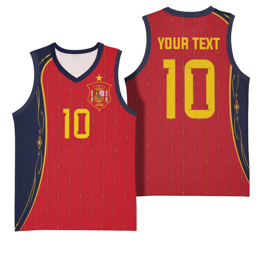 Custom Spain Football Basketball Jersey Sporty Style-Royal Vibe