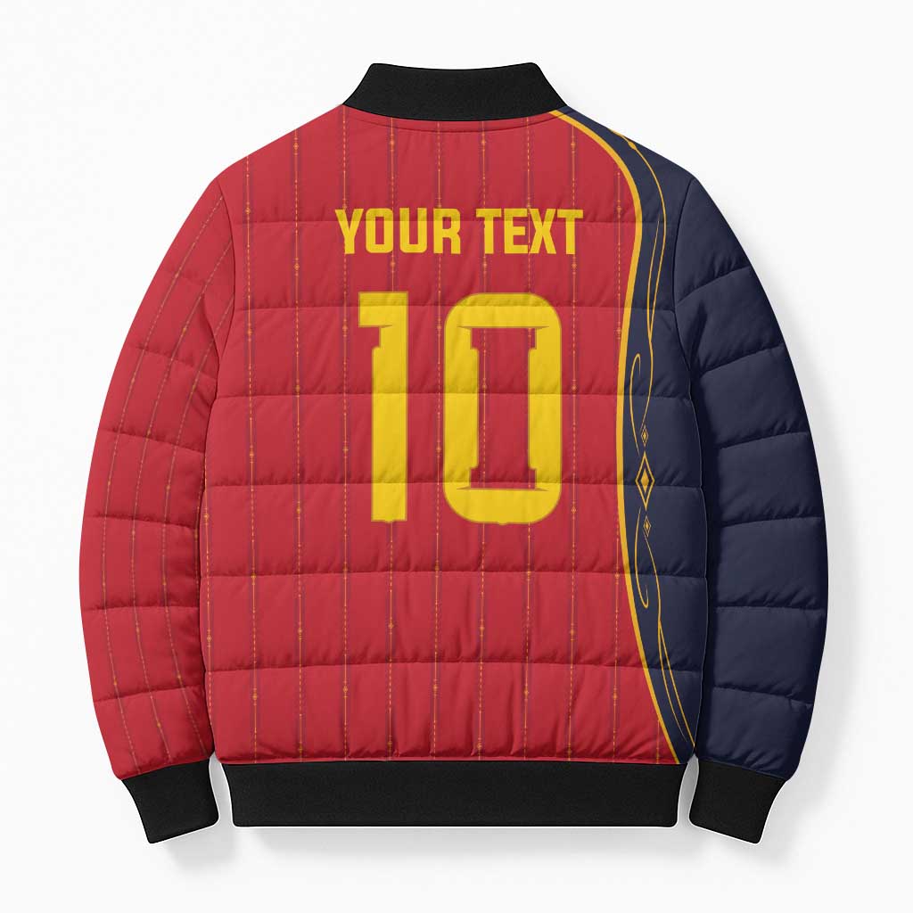 Custom Spain Football Bomber Puffer Jacket Sporty Style-Royal Vibe