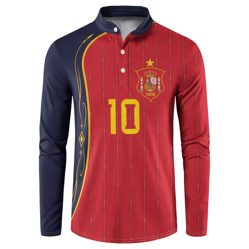 Custom Spain Football Button Sweatshirt Sporty Style-Royal Vibe
