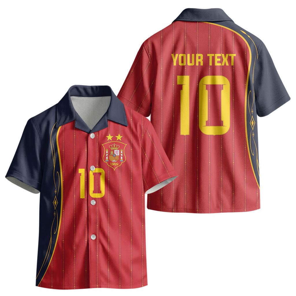 Custom Spain Football Kid Hawaiian Shirt Sporty Style-Royal Vibe LT03