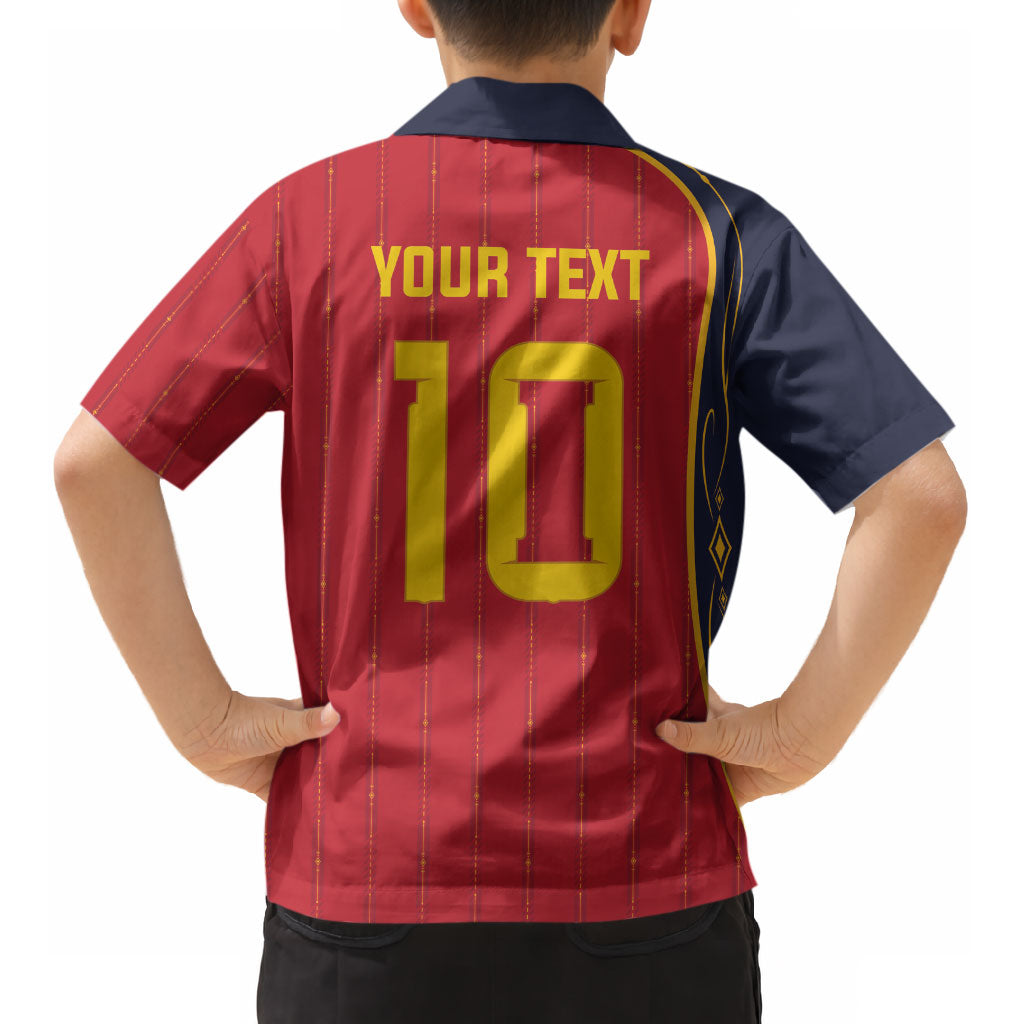 Custom Spain Football Kid Hawaiian Shirt Sporty Style-Royal Vibe LT03